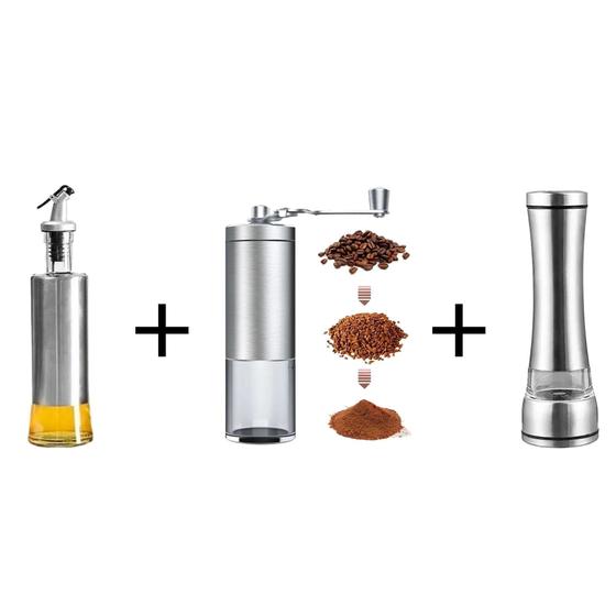 Imagem de Eiteiro + Moedor De Café Manual + Moedor Pimenta Sal Inox