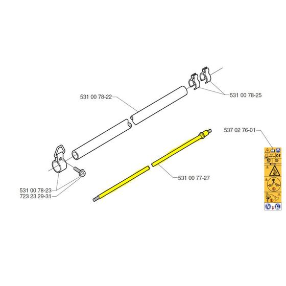 Imagem de Eixo Cardan Roçadeira Husqvarna 142R Original