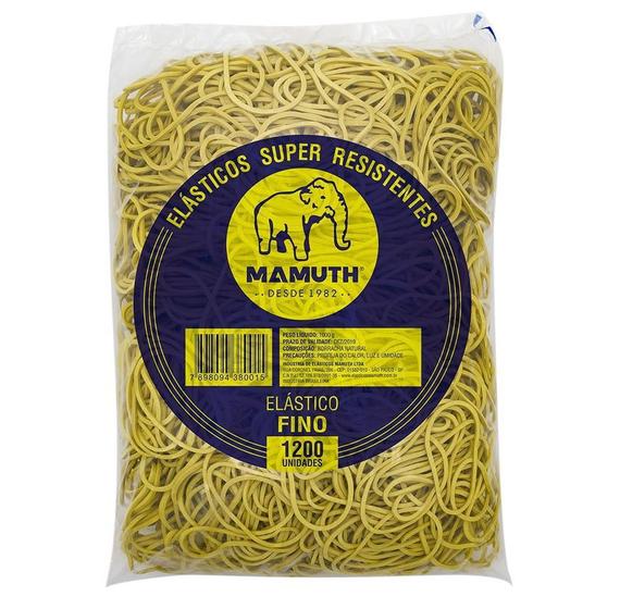 Imagem de Elástico Amarelo Fino 1kg P/ Dinheiro C/1200 Unid. Mamuth