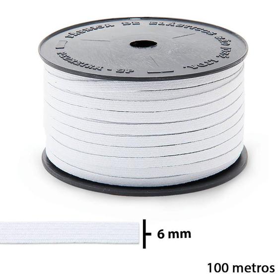 Imagem de Elástico Branco Pigeon 6mm Rolo com 100 Metros- São José