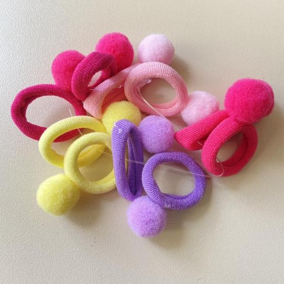 Elástico Cabelo Pequeno com Pompom Colorido - Pistache Acessórios