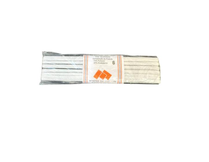 Imagem de Elástico Chato N6-4 Mm Branco Kit 3 Rolos Com 10 Metros Cada
