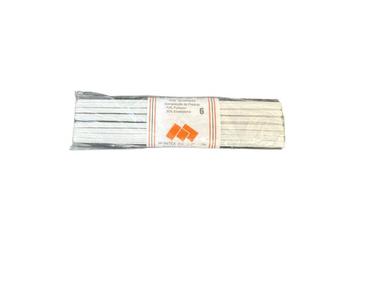 Imagem de Elástico chato N6-4 mm branco Kit 3 rolos com 10 metros cada