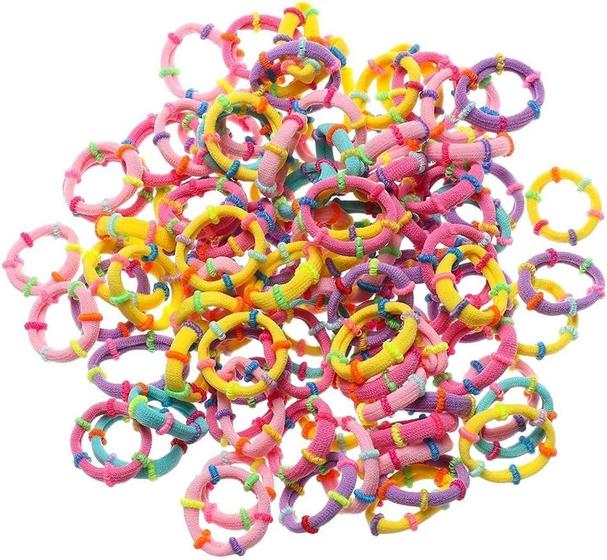 Imagem de Elástico de Cabelo Infantil 2.7cm Colorido com 30 unidades
