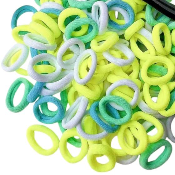 Imagem de Elástico de Cabelo Infantil 2cm Multicor com 50 unidades