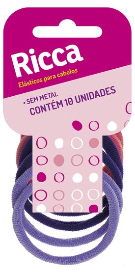 Imagem de Elástico De Cabelo Ricca 905 15mm Com 10 Unidades Basic Sem Metal