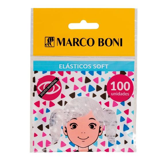 Imagem de Elástico de Cabelo Soft Transparente 100 Unidades Marco Boni