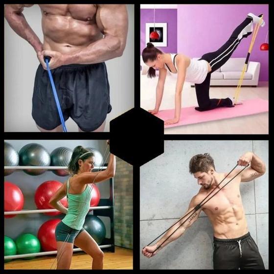 Imagem de Elástico de Tensão Fortalecimento Muscular Alongamento Condicionamento Físico Equipamento de Fitness