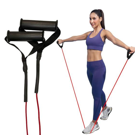 Imagem de Elástico Extensor De Tensão Exercícios Leve Treino Academia Braços Multifuncional Musculação Exercícios