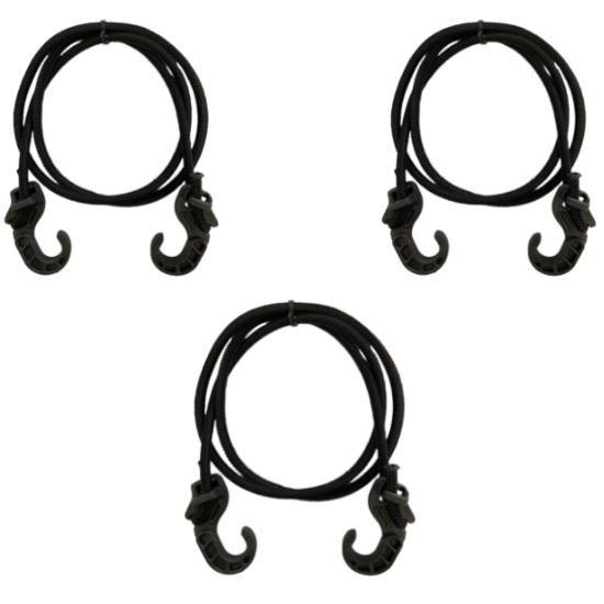 Imagem de Elástico Extensor Estique 1,5mt p/ Carrinho e Bike Com Ganchos de Plástico - 03 unidades
