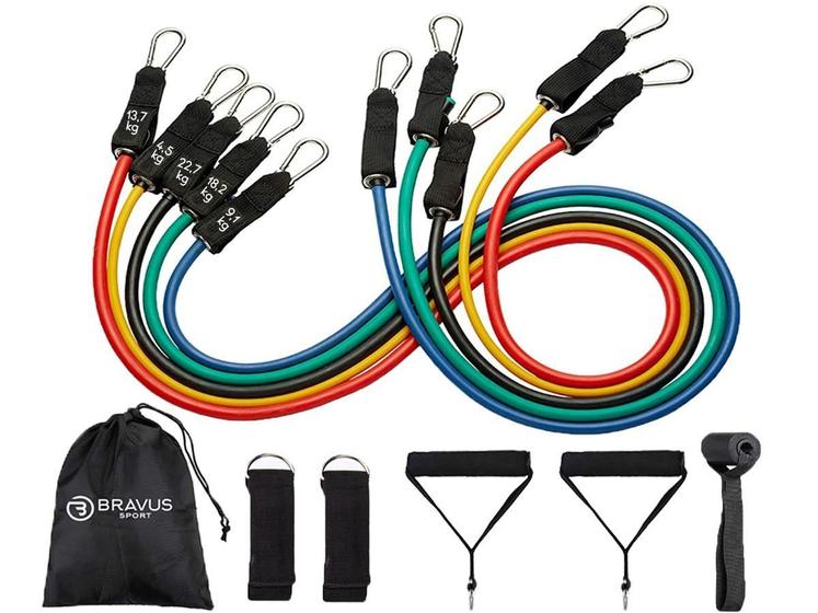 Imagem de Elástico Extensor Tubing Pro 68Kg 11 Peças Bravus Sport