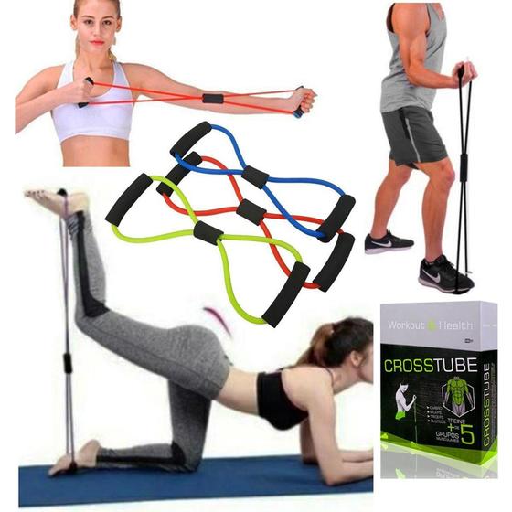 Imagem de elástico para exercícios extensor academia multi funcional pernas bão academia - elastico Cross tube