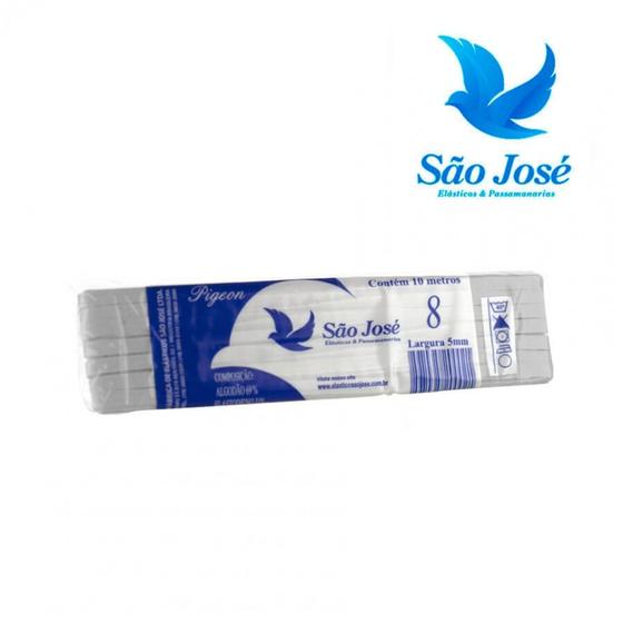 Imagem de Elastico sao jose n08 pct branco c/10 5mm algodao 08ppt10-001