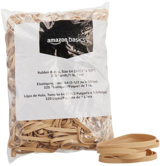 Imagem de Elásticos Amazon Basics - Tamanho 64 (8.000 Unidades) - Pacote com 25