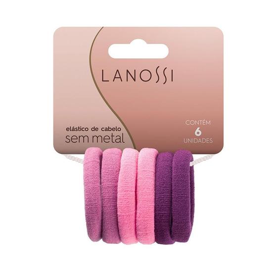 Imagem de Elásticos de Cabelo Lanossi Violet - 6 unidades