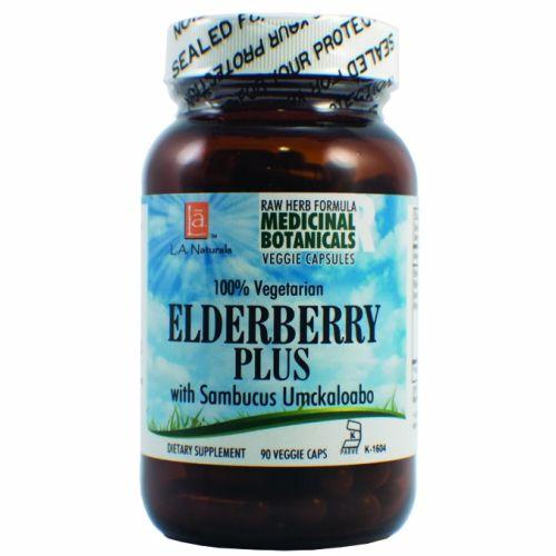 Imagem de Elderberry Plus Raw Formula 90 cápsulas vegetais da L. A. Naturals (pacote com 6)