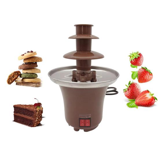 Imagem de Electirc chocolate derretimento com fonte elétrica de aquecimento fondue 3 camada hotpot cascada chocolate