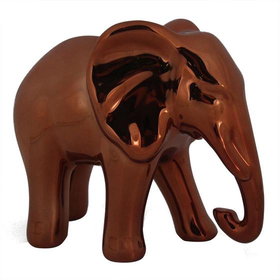 Imagem de Elefante de Cerâmica Bronze 13,5cm x 7,5cm x 11,5cm