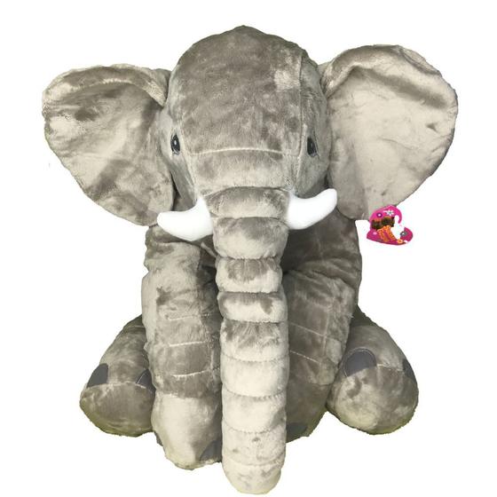 Elefante de Pelúcia Cinza Grande Sunn Toys - Sum Toys - Pelúcia ...