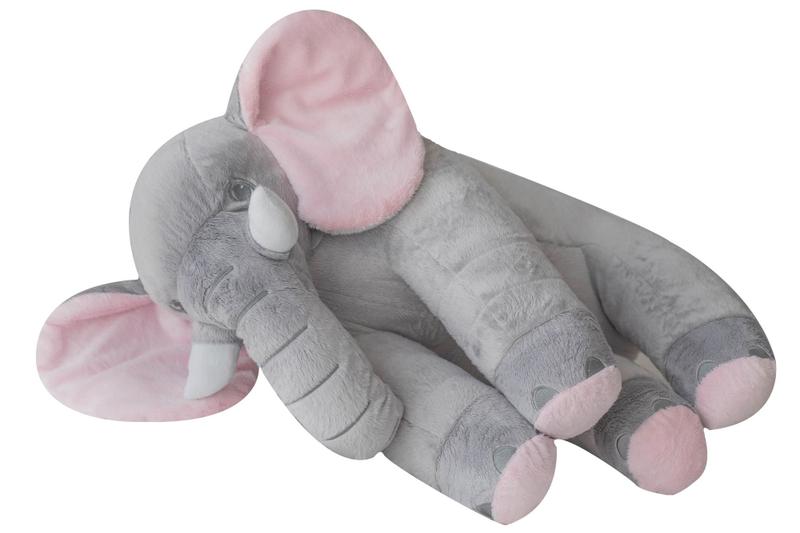 Imagem de Elefante De Pelúcia Para Bebe Almofada Gigante 90cm Antialérgico Varias Cores