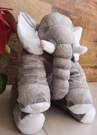 Elefante de pelúcia travesseiro almofada infantil 60cm Antialérgico Menor preço em Elefante de pelúcia travesseiro almofada infantil 60cm Antialérgico