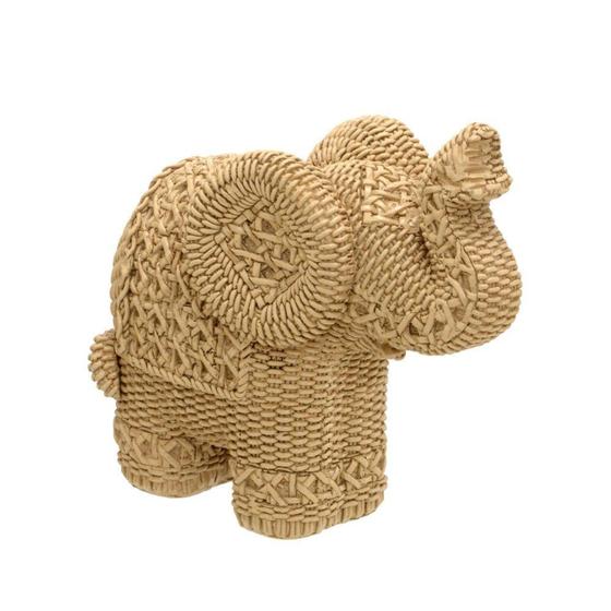 Imagem de ELEFANTE DECORATIVO EM RESINA BEGE C/TEXTURAS 22cm - Espressione