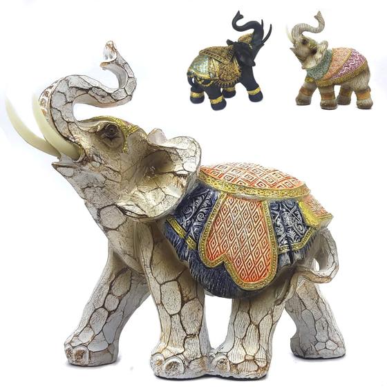 Imagem de Elefante Decorativo Em Resina Indiano Sabedoria Sorte 300