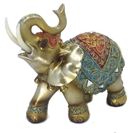 Imagem de Elefante Decorativo Em Resina Indiano Sabedoria Sorte 300