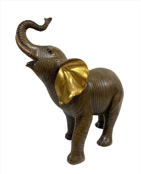 Imagem de Elefante Escultura Estatueta Decorativa Resina Marrom 25Cm - Espressione