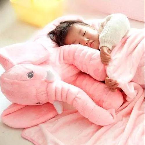 Elefante Pelúcia Bebe Dormir Almofada Travesseiro Rosa 45cm Menor preço em Elefante Pelúcia Bebe Dormir Almofada Travesseiro Rosa 45cm