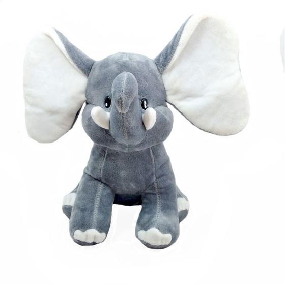 Imagem de Elefante Pelúcia Cinza 21 Cm Altura