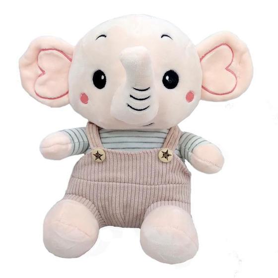 Imagem de Elefante Pelúcia Nico 20Cm Alt. Com Roupa Salmão