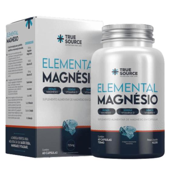 Imagem de Elemental Magnésio com Vitaminhas D e K 60 Caps True Source