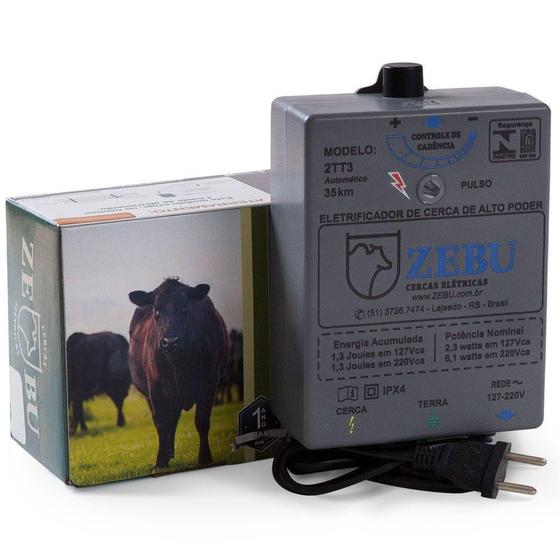 Imagem de Eletrificador de Cerca Zebu 2TT3 Bivolt Automático 19690 - ZEBU SISTEMAS ELETRONICOS LTDA