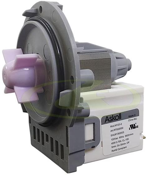 Imagem de Eletrobomba bomba de drenagem lg 110v lavadora t1209db t1209ds t1409db t1409ds wfs1738ekd wfs1759ekd