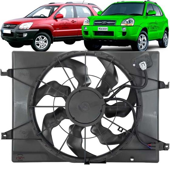 Imagem de Eletroventilador Ventoinha Sportage Tucson 2006 2007 08 2010