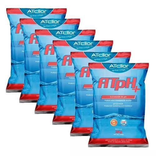 Imagem de Elevador De Ph+ Tratamento Piscinas Atcllor 2kg Atph - Kit 6