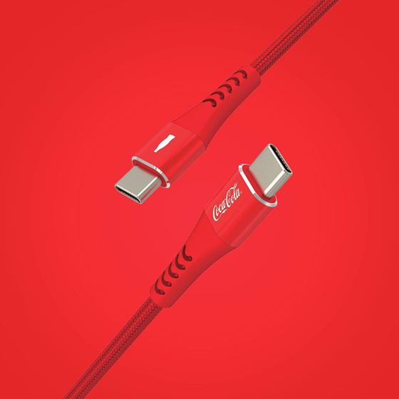 Imagem de Elite Cable Coca-Cola  Cabo USB-C para USB-C - Vermelho - LIC COCA-COLA