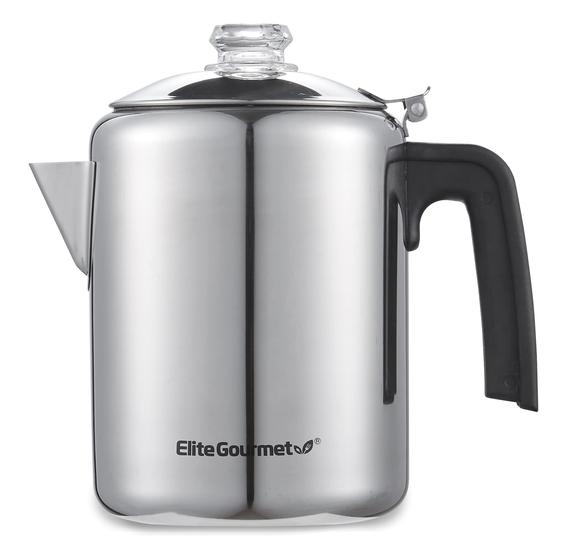 Imagem de Elite Gourmet Percolador de Café Clássico 8 Xícaras para Fogão (Inox/Vidro)