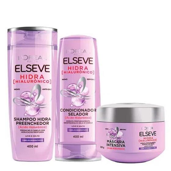 Imagem de Elseve condicionador + creme tratamento e shampoo grande roxo hidra hialuronico