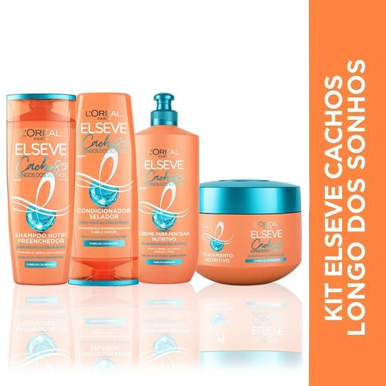 Imagem de Elseve Kit Cachos Longos dos Sonhos L'oreal Paris Shampoo + Condicionador + Máscara + Creme Pentear laranja