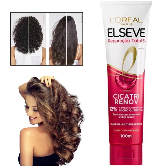 Imagem de Elseve Reparação Total 5 Loreal Paris Cicatri Renov 100ML 12% Micro Queratina Antifrizz
