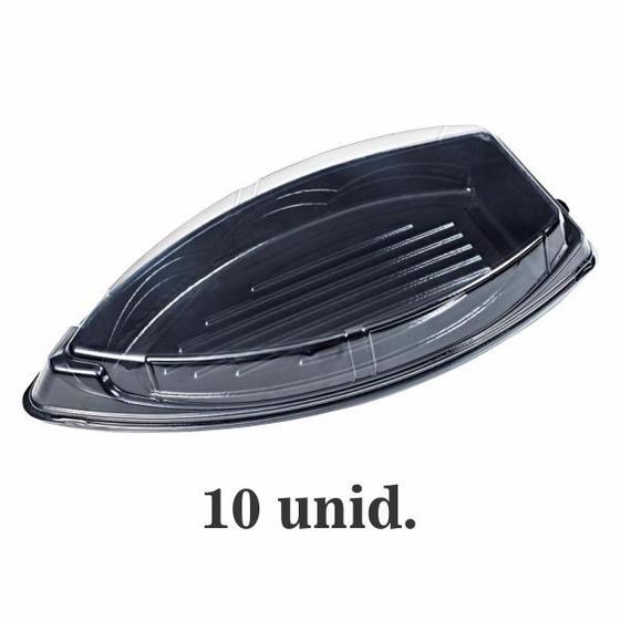 Imagem de Embalagem Boat Barca para Sushi com tampa 10 unidades