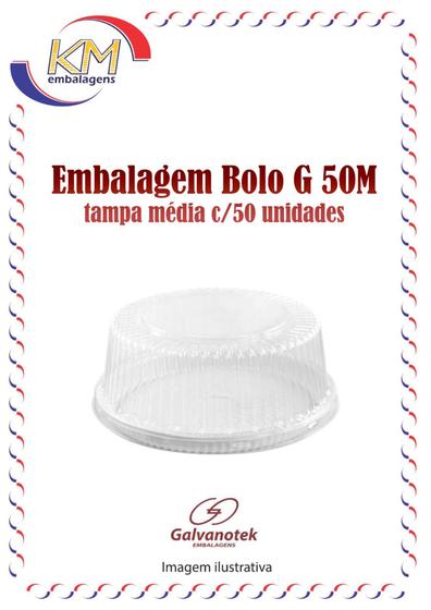 Imagem de Embalagem bolo G 50M tampa média c/50 unid. - bolo, torta, confeitaria, doces, pudim, manjar (3892)