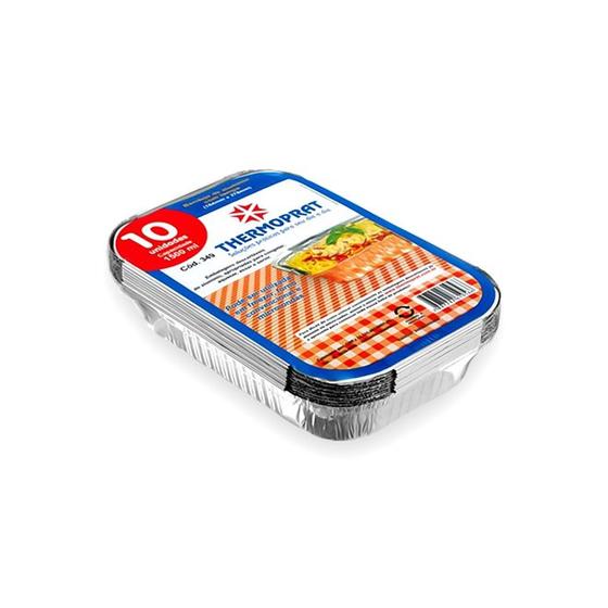 Imagem de Embalagem de Alumínio Ret. com Tampa 1500 Ml com 10 Unds 349