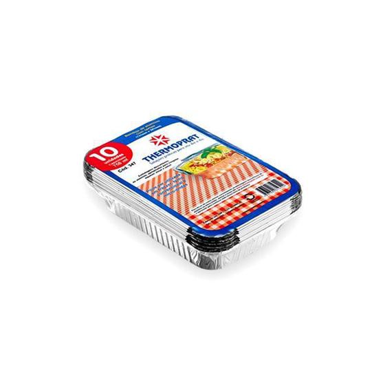 Imagem de Embalagem de Alumínio Ret. com Tampa 750 Ml com 10 Undss 347 - THERMOPRAT