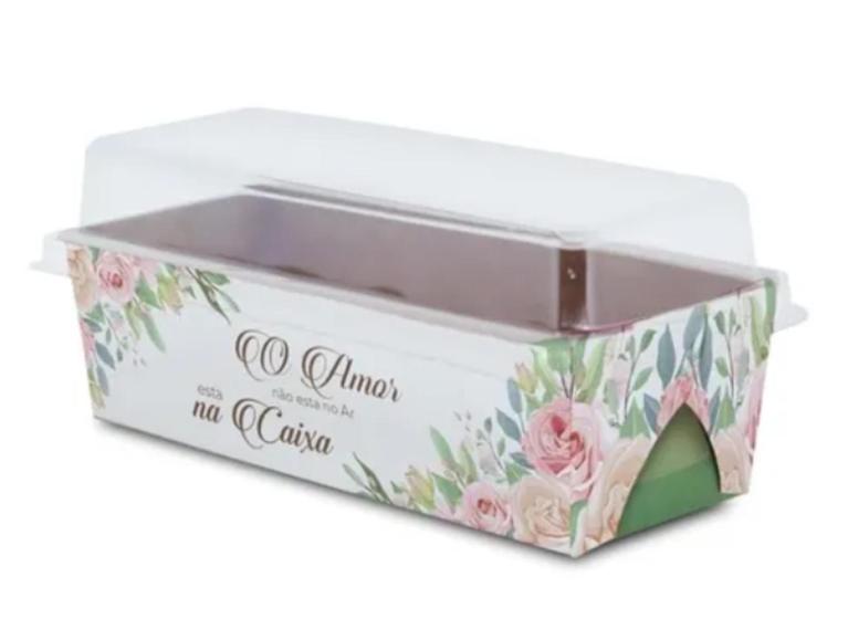Imagem de Embalagem Forneável para Bolo Caseirinho ou Inglês 390g - Rosas 25 unidades