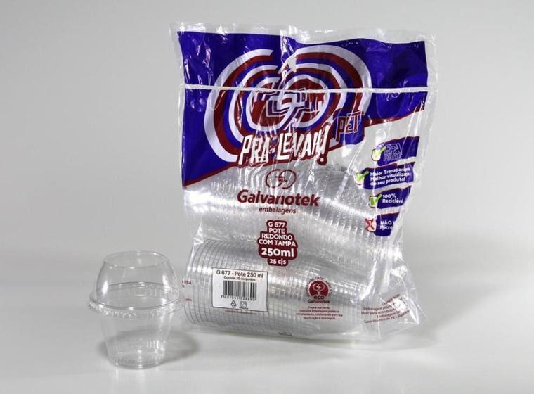 Embalagem G-677 Galvanotek Pote Multiuso 250ml 25Un. Menor preço em Embalagem G-677 Galvanotek Pote Multiuso 250ml 25Un.