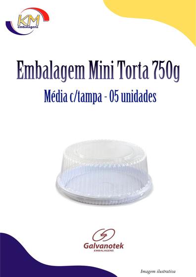 Imagem de Embalagem Mini Torta média 750g  c/05 unid - Galvanotek - bolos, sobremesas, doces (9993923)