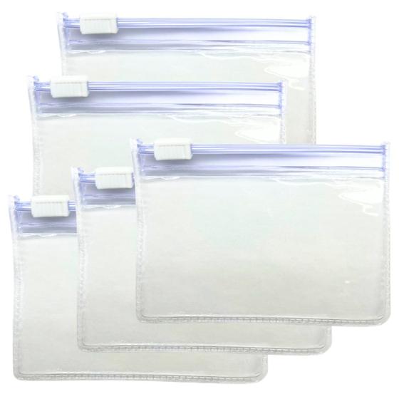 Imagem de Embalagem Multiuso PVC Cristal com Zíper 8,5x6cm Kit 50unds